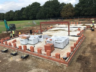 first layer of brick in a square shape