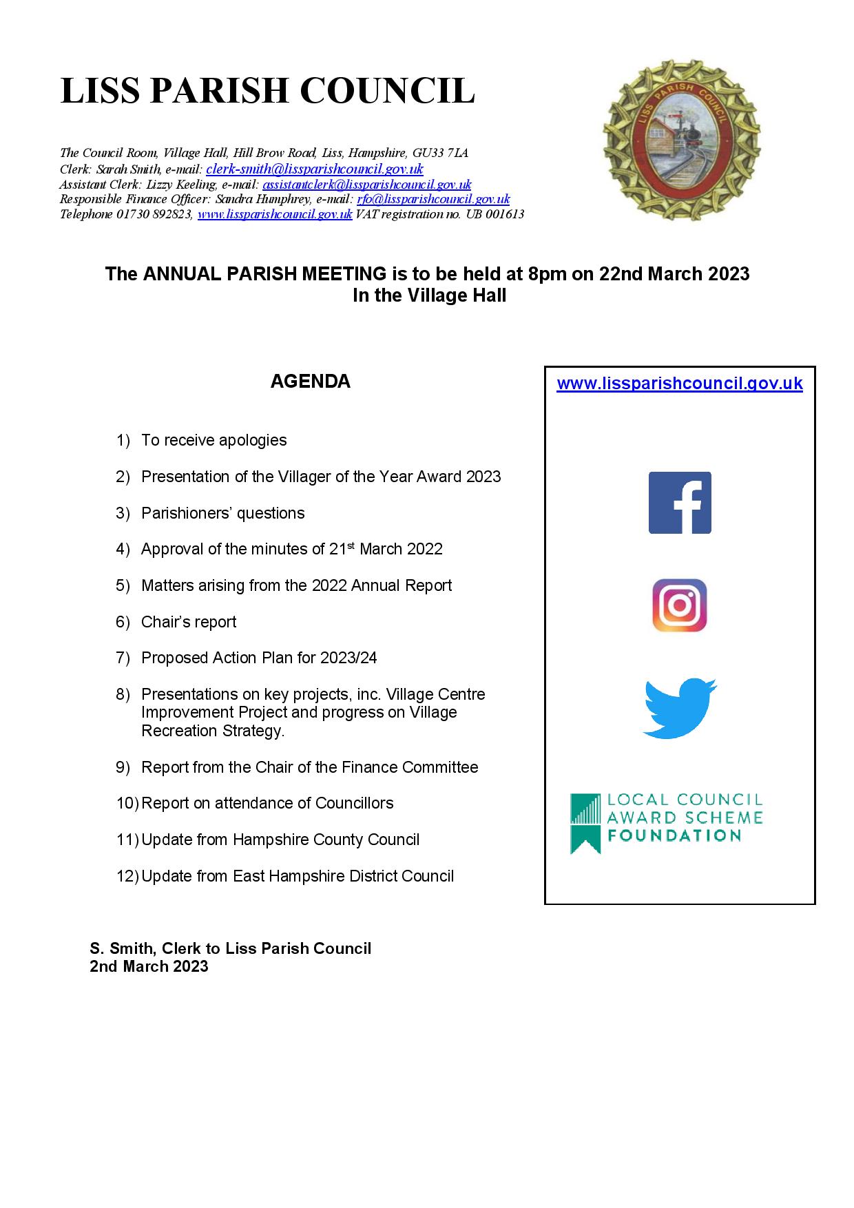 Annual Parish Meeting 2023