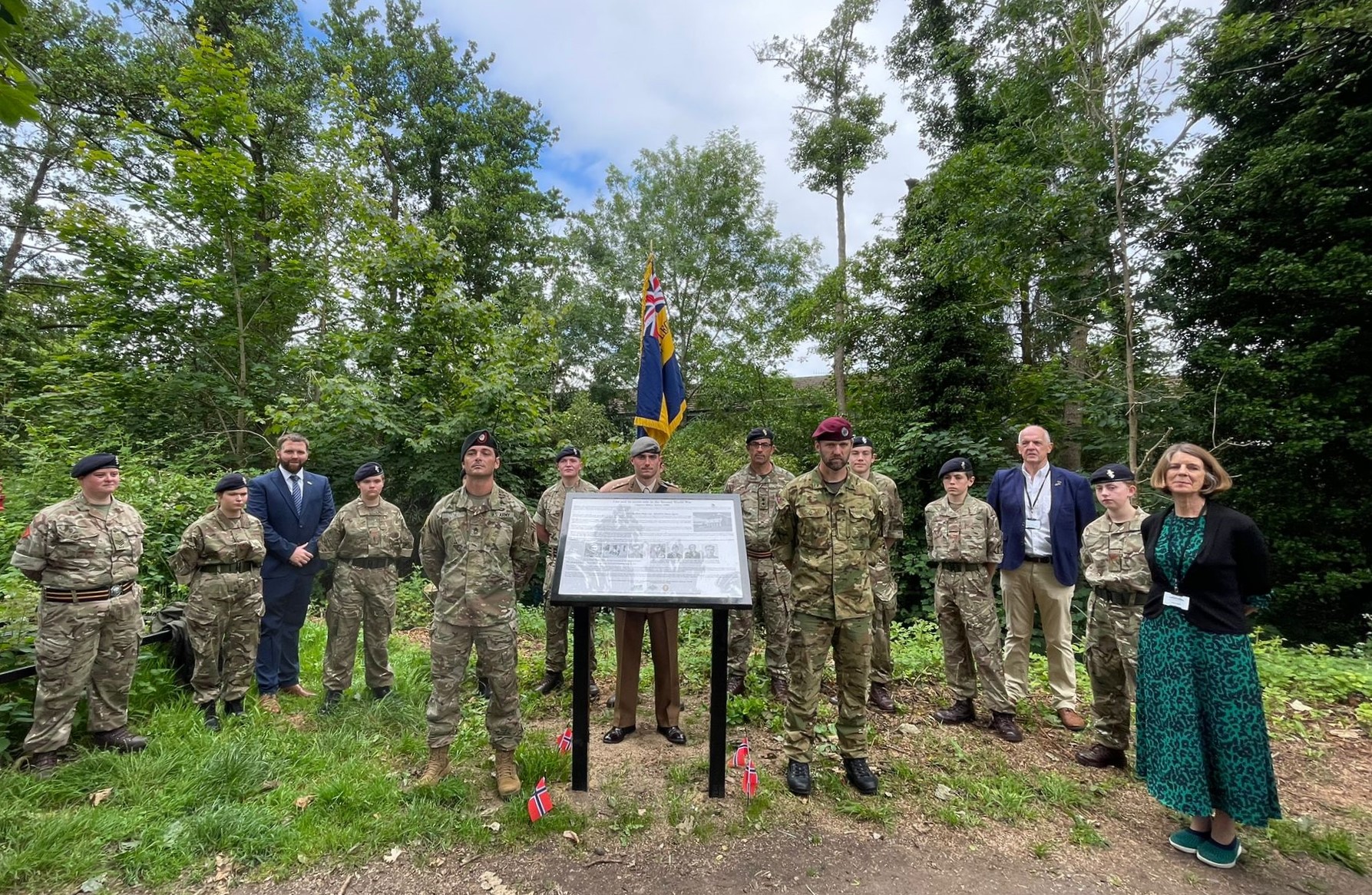 Unveiling of new information board at the Riverside Walk to commemorate the role of Special Operations Executive at Stodham Park during WW2
