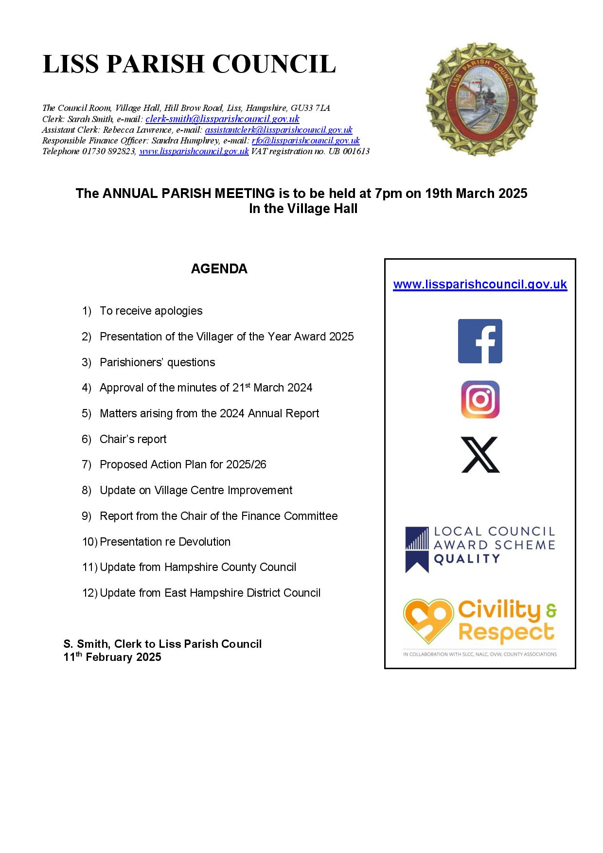 ANNUAL PARISH MEETING 2025