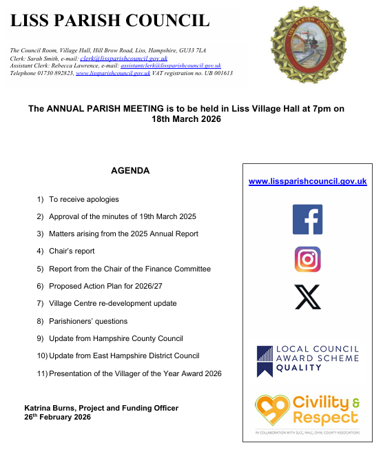 ANNUAL PARISH MEETING 2026